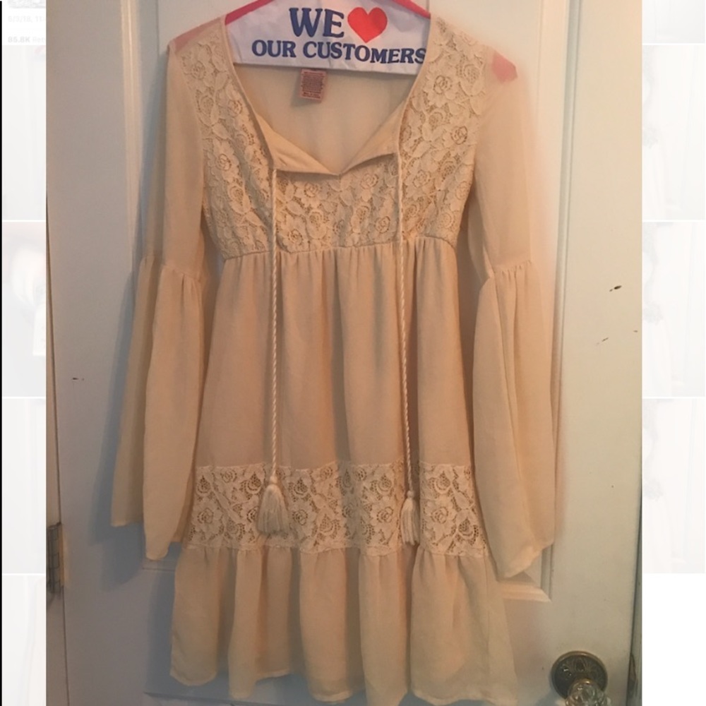 Flying Tomato Off-White Dress